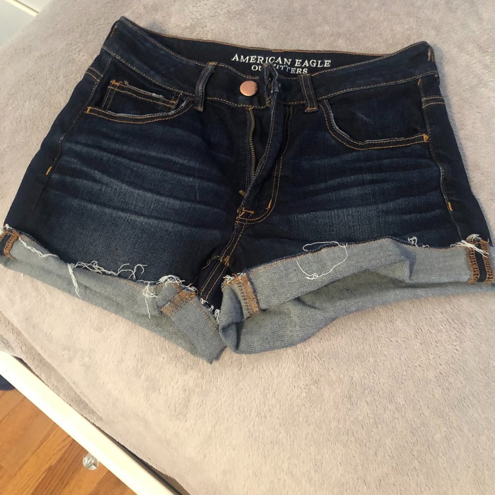 American Eagle Hi-Rise Shortie Jean Shorts